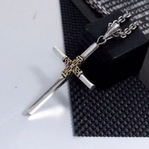 New 2026 S925 sterling silver embossed cross pendant
