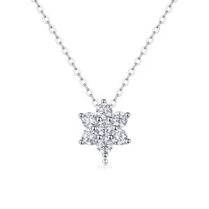 S925 Silver Snowflake Fluttering Pendant Necklace Set