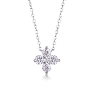 S925 Silver Lucky Four- ury Jewelry Pendant Necklace Set