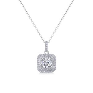S925 Women Sugar Diamond Pendant Necklace Set