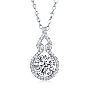 S925 Silver Curve Corridor Pendant Necklace Set
