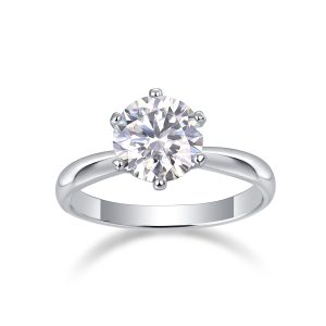S925 Silver 1-carat  Moissanite Classic Six-prong Ring 18