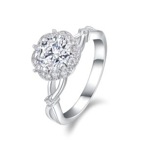 S925 Silver 1-carat  Moissanite Ring III 7