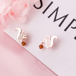 S925 SILVER Little CUTE squirrel earring