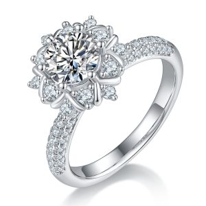 S925 Silver  1-carat  Moissanite Ring