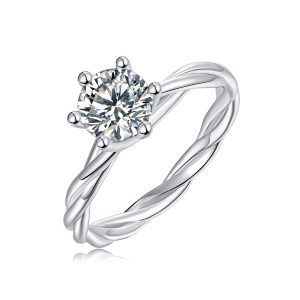S925 Silver 1-carat  Moissanite Thorns Vine Man Ring 15