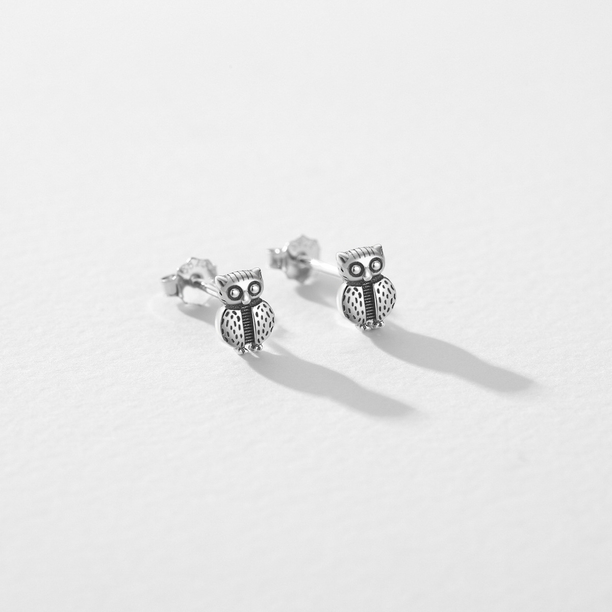 S925 Sterling Silver Creative Design Cute Owl Stud Earrings For Women - Image 2