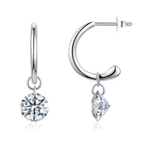 S925 Silver  Moissanite Simple style Stud Earrings 3