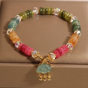 Colorful Tourmaline Jade Xiangyun Crystal Bracelet