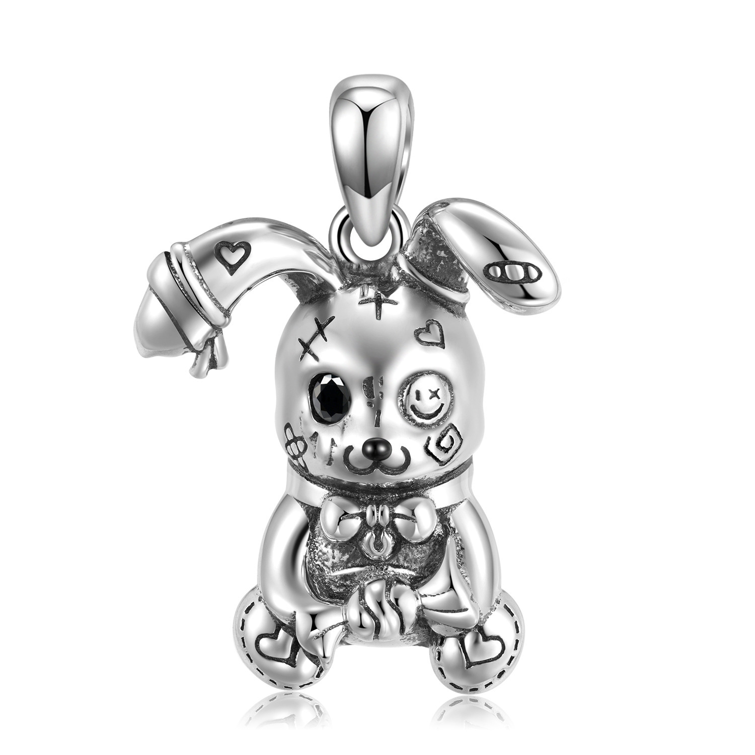 S925 Sterling Silver Creative Violence Doll Rabbit Pendant - Image 3