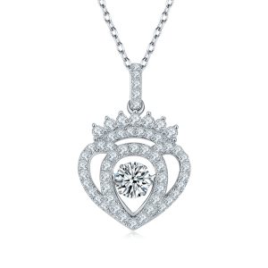 S925 Silver Heart-shaped Crown Necklace Pendant 2026