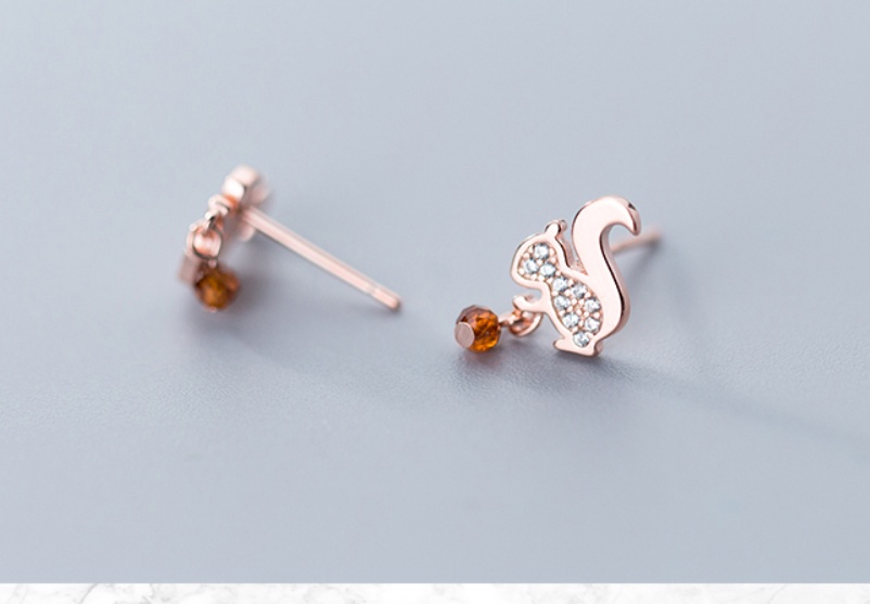 S925 SILVER Little CUTE squirrel earring - Image 3