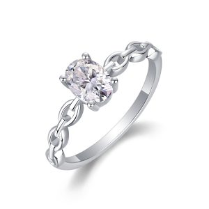 S925 Silver 1-carat  Moissanite  Rose  Ring 14