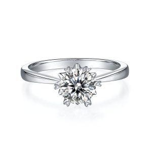 S925 Silver 1-carat  Dance Of Wind And Snow  Moissanite Ring 8