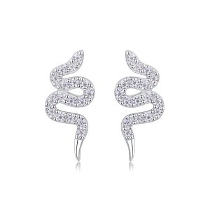 S925 Silver Silver Snake Entwined Stud Earrings 2026