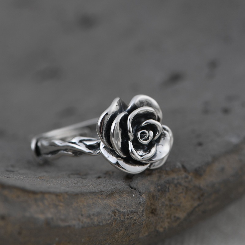 S925 Silver Vintage Thai Silver Craftsmanship Ring - Image 3