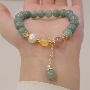 Jade Crystal Beaded Bracelet Ornament Zhen 07