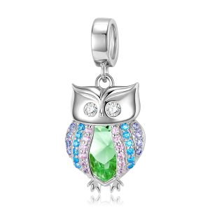S925 Sterling Silver Owl Wind Diy Beade Pendant