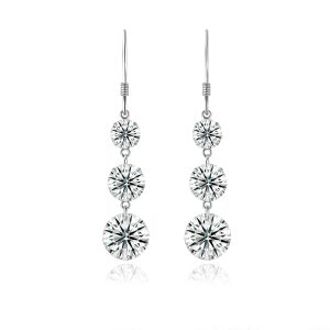 S925 Silver three-tier Moissanite Simple style Stud Earrings 6