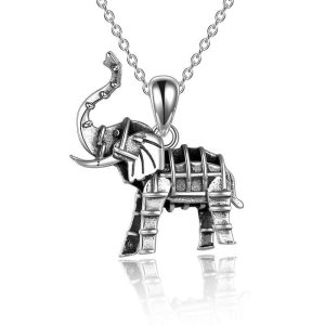 925 Sterling Silver Oxidized Elephant Pendant
