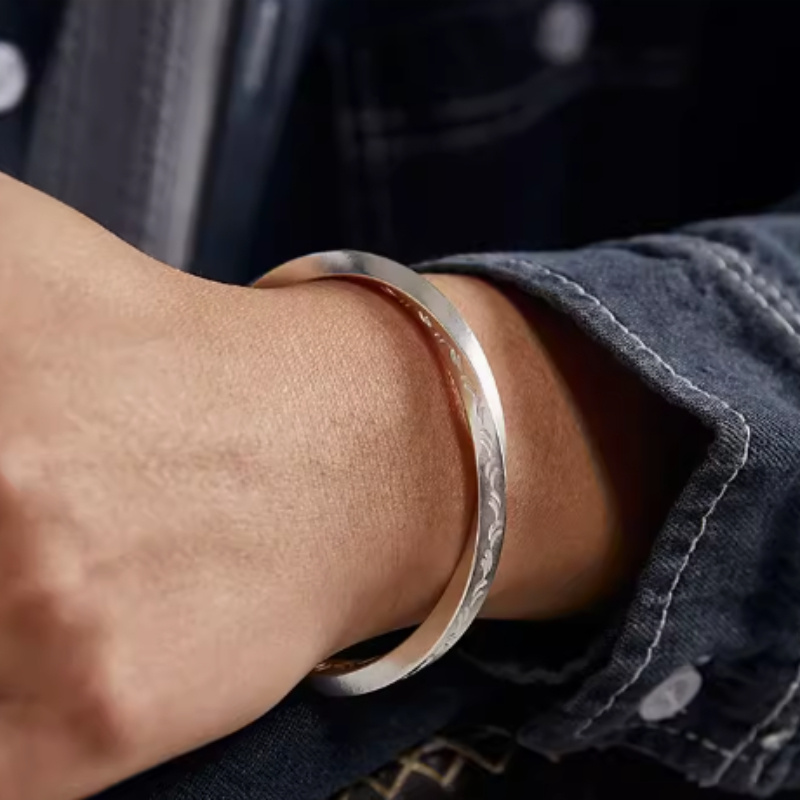 999 Sterling Silver Viking Battle Bracelet Men's Bracelet - Image 3