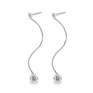 S925 Silver  Moissanite Light Simple style Stud Earrings 5